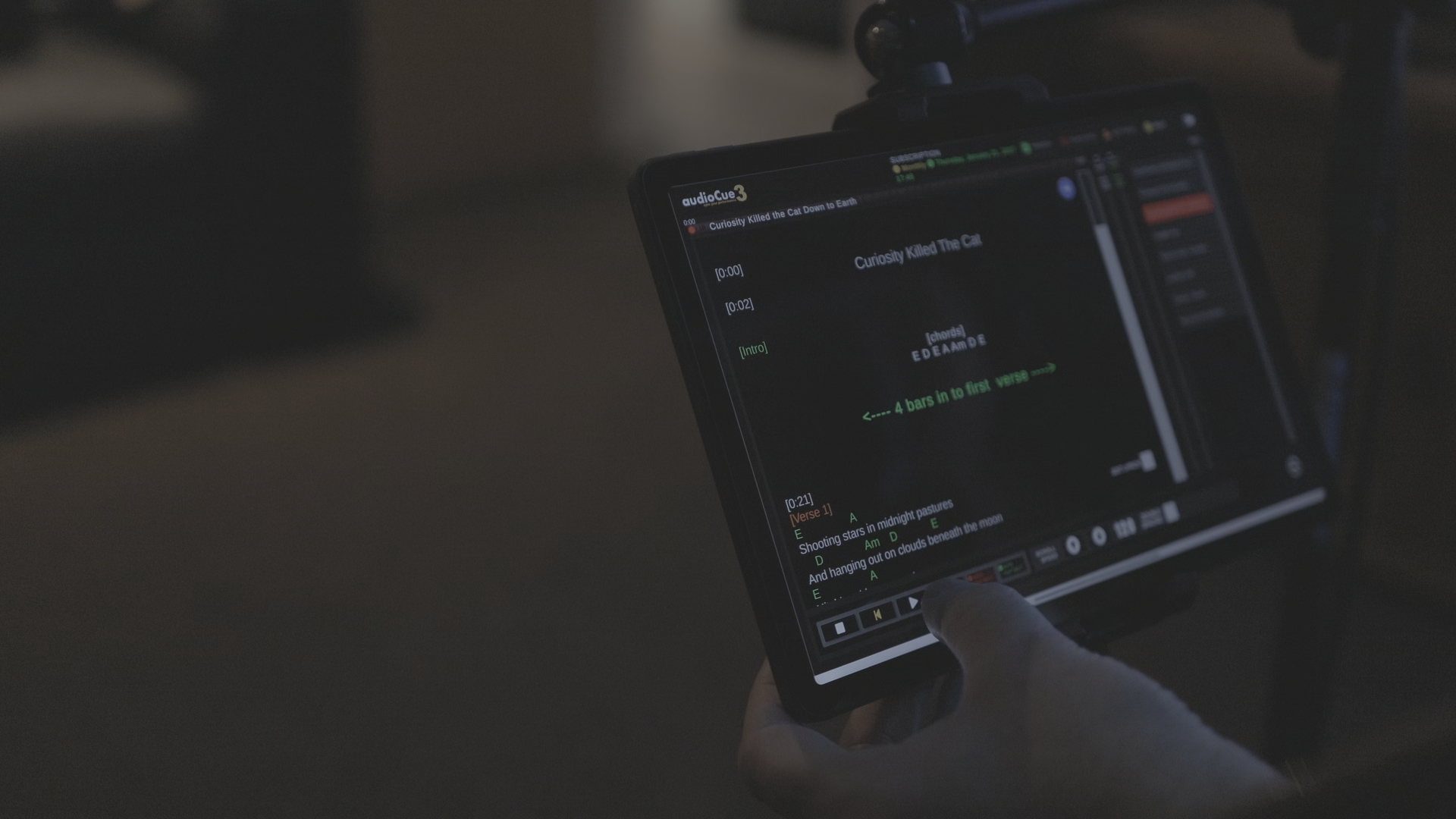audioCue lyric app for singers