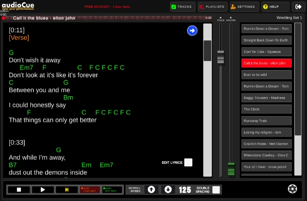 How to sync lyrics to a backing track